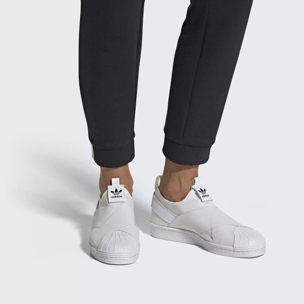 Adidas Superstar Slip-on Tenis Blancos Para Mujer (MX-90970)